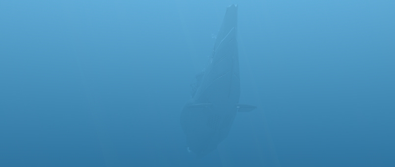 Submerged Type VII U-Boot U 96 in the WOTA subsim, (mobile / iOS):